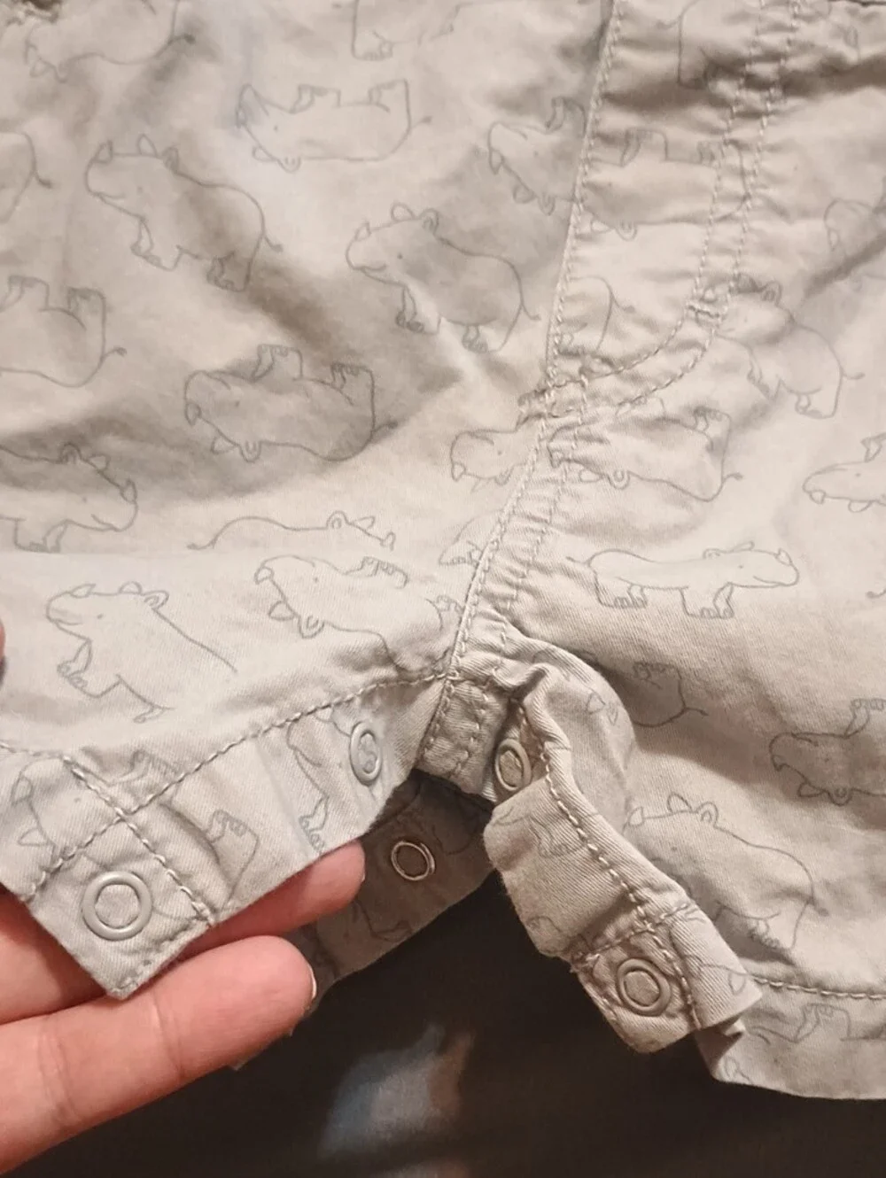Unbranded Gray Rhino Print Kids Overalls - Gray